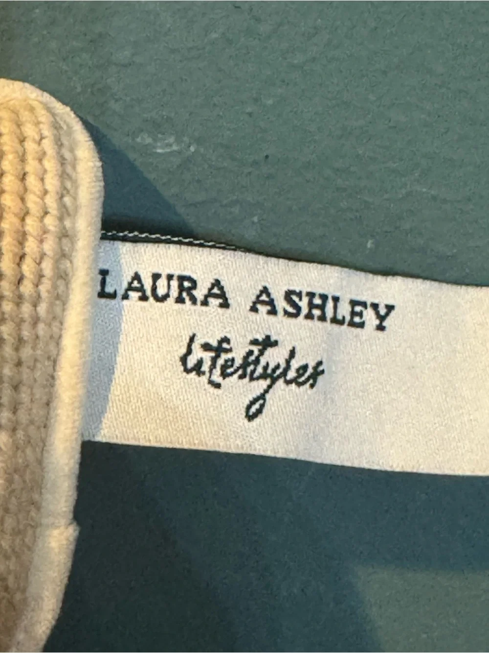 Laura Ashley Lifestyles Floral Needlepoint Pillow 11” Square Floral Ivory Velvet